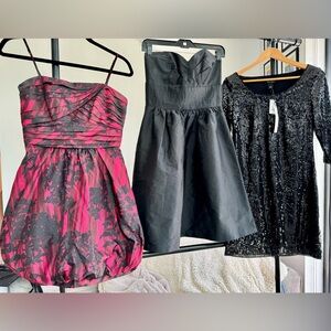 Three Cocktail Dresses from BCBG, WHBM & Alfred Sung (size 4/S)